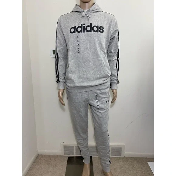 adidas Pants Adidas Mens Essential 3stripe Logo Hoodie Joggers